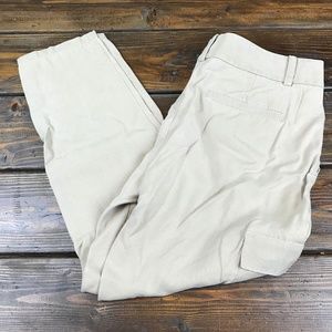 Ann Taylor Khaki Dress Pants Cropped Slacks Size 6